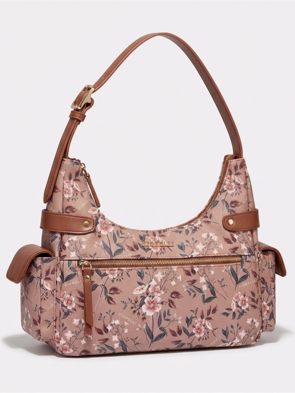 Fiorelli Floral Shoulder Bag | Pink Botanical Print | Adjustable Strap | EUC